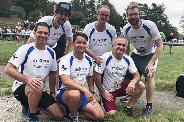 Tiefbauamt und SES sind mit sechs Läufern beim Feuerbacher AOK-Firmenlauf dabei