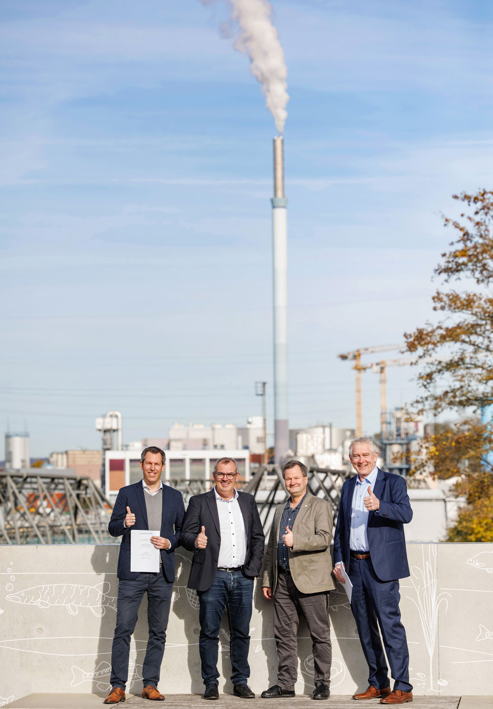 V. l. n. r. Frank Endrich, Kaufmännischer Betriebsleiter; Boris Diehm, Abteilungsleiter Klärwerke und Kanalbetrieb und Christian Buch, Abteilungsleiter Entwässerung, Stuttgart 21 und Rosenstein | Foto: Michael Fuchs, Rechte: SES